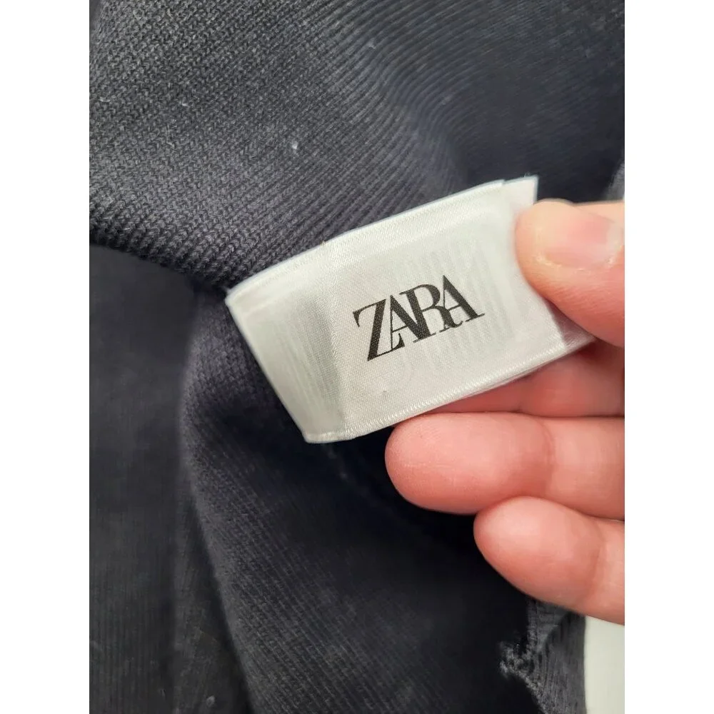 Zara Gold Button Knit Vest Top Black SZ XL Minimalist Classic Heavy - Picture 7 of 8